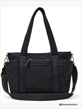 Women's Quilted Cotton Tote Handbag with Detachable Strap